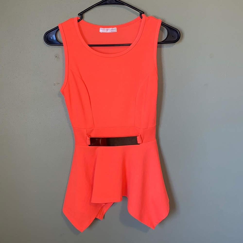 Bright Orange Front Blouse